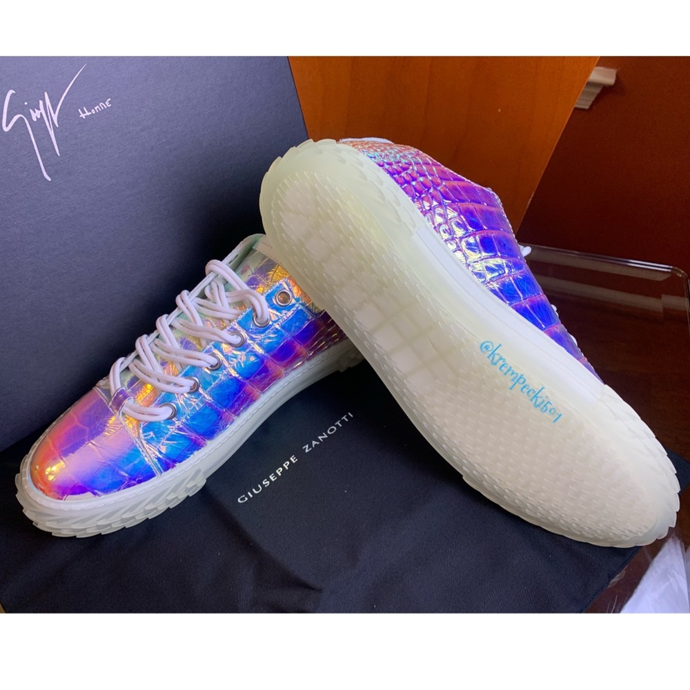 giuseppe zanotti BNIB iridescent croc lowtops - Picture 7 of 16